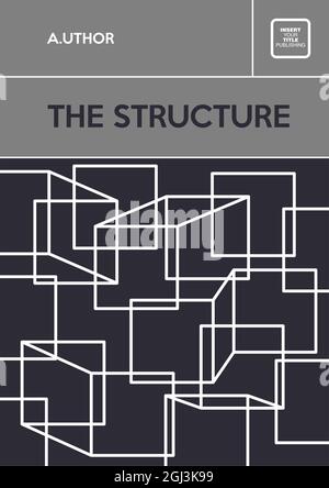 The structure. Abstract trendy book cover design. Vintage style geometric pattern. Applicable for books, posters, placards etc. Clipping mask used. Stock Vector