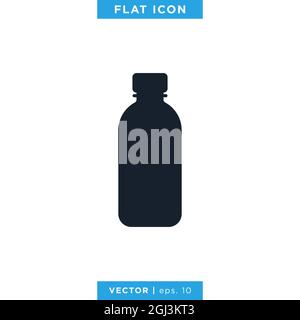 Plastic bottle icon vector stock illustration design template. Vector eps 10. Stock Vector