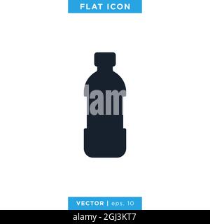 Plastic bottle icon vector stock illustration design template. Vector eps 10. Stock Vector
