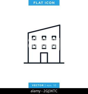 Building icon vector stock illustration design template. Vector eps 10. Editable stroke.. Stock Vector