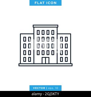 Building icon vector stock illustration design template. Vector eps 10. Editable stroke.. Stock Vector