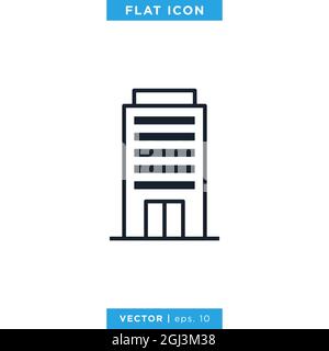 Building icon vector stock illustration design template. Vector eps 10. Editable stroke.. Stock Vector