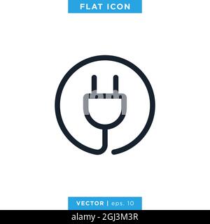 Electric Plug Icon Vector Stock Illustration Design Template. Vector eps 10. Stock Vector