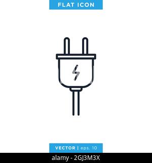 Electric Plug Icon Vector Stock Illustration Design Template. Vector eps 10. Stock Vector