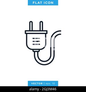 Electric Plug Icon Vector Stock Illustration Design Template. Vector eps 10. Stock Vector
