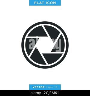 Camera shutter icon vector stock illustration design template. Vector eps 10. Stock Vector