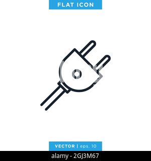 Electric Plug Icon Vector Stock Illustration Design Template. Vector eps 10. Stock Vector