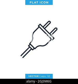 Electric Plug Icon Vector Stock Illustration Design Template. Vector eps 10. Stock Vector