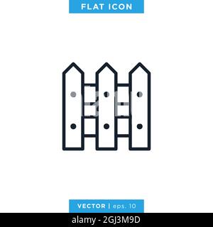 Fence Icon Vector Stock Illustration Design Template. Vector eps 10. Stock Vector