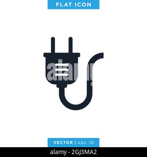 Electric Plug Icon Vector Stock Illustration Design Template. Vector eps 10. Stock Vector