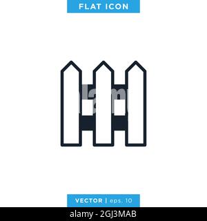 Fence Icon Vector Stock Illustration Design Template. Vector eps 10. Stock Vector