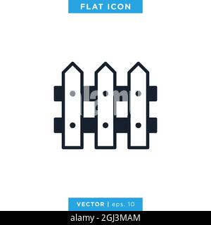 Fence Icon Vector Stock Illustration Design Template. Vector eps 10. Stock Vector