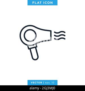 Hair Dryer Icon Vector Stock Illustration Design Template. Editable vector eps 10. Stock Vector