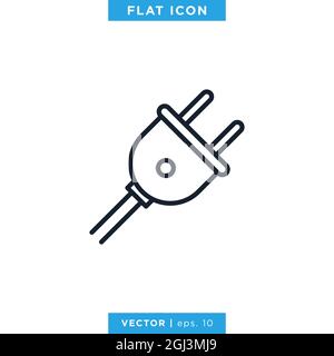 Electric Plug Icon Vector Stock Illustration Design Template. Vector eps 10. Stock Vector