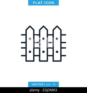 Fence Icon Vector Stock Illustration Design Template. Vector eps 10. Stock Vector