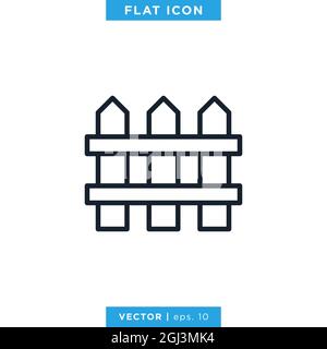 Fence Icon Vector Stock Illustration Design Template. Vector eps 10. Stock Vector