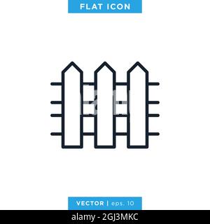 Fence Icon Vector Stock Illustration Design Template. Vector eps 10. Stock Vector