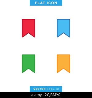 Bookmark icon vector stock illustration design template. Vector eps 10. Stock Vector