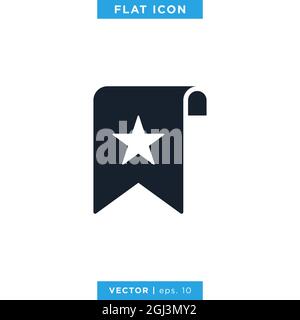 Bookmark icon vector stock illustration design template. Vector eps 10. Stock Vector