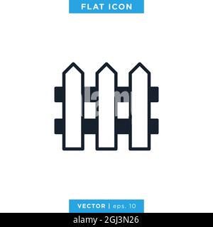 Fence Icon Vector Stock Illustration Design Template. Vector eps 10. Stock Vector