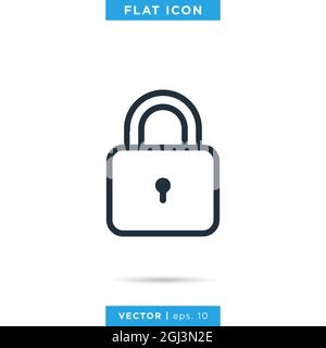 Padlock icon vector stock illustration design template. Vector eps 10. Stock Vector
