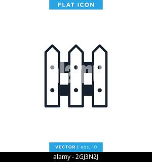 Fence Icon Vector Stock Illustration Design Template. Vector eps 10. Stock Vector