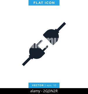 Electric Plug Icon Vector Stock Illustration Design Template. Vector eps 10. Stock Vector