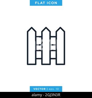 Fence Icon Vector Stock Illustration Design Template. Vector eps 10. Stock Vector