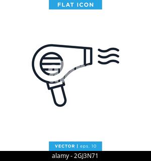 Hair Dryer Icon Vector Stock Illustration Design Template. Editable vector eps 10. Stock Vector