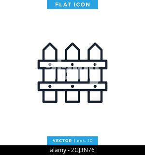 Fence Icon Vector Stock Illustration Design Template. Vector eps 10. Stock Vector