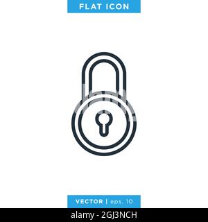 Padlock icon vector stock illustration design template. Vector eps 10. Stock Vector