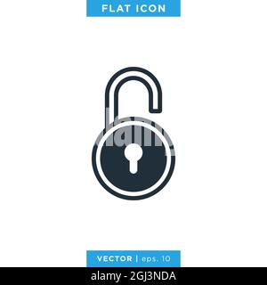 Padlock icon vector stock illustration design template. Vector eps 10. Stock Vector