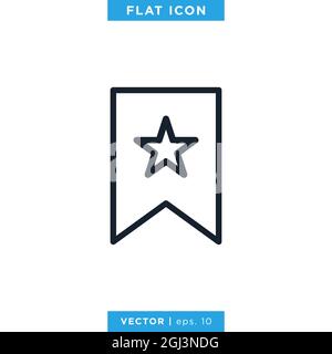 Bookmark icon vector stock illustration design template. Vector eps 10. Stock Vector