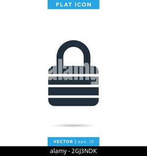 Padlock icon vector stock illustration design template. Vector eps 10. Stock Vector