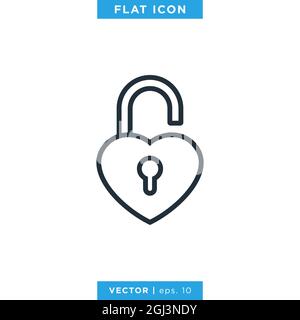 Padlock icon vector stock illustration design template. Vector eps 10. Stock Vector