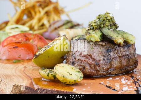 Beautiful Gourmet beef presentation Stock Photo