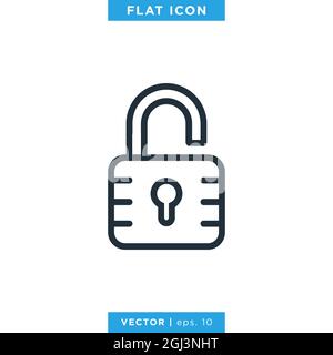 Padlock icon vector stock illustration design template. Vector eps 10. Stock Vector