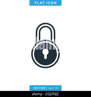 Padlock icon vector stock illustration design template. Vector eps 10. Stock Vector