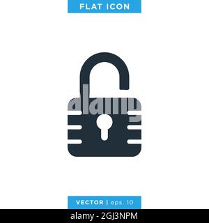 Padlock icon vector stock illustration design template. Vector eps 10. Stock Vector