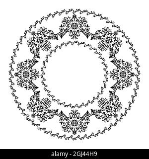 Round elegant ornament. For the design of frames, menus, wedding invitations or labels, for laser cutting, creating patterns in wood, marquetry Stock Vector