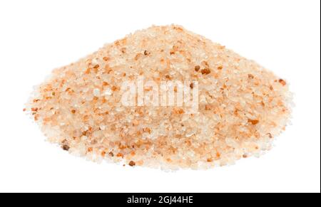 Pink Himalayan Sea Salt Pile Cut Out on White. Stock Photo