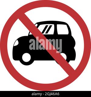 Vector illustration of traffic sign, no parking with a car icon Stock Vector