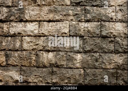 Seamless Bricks Stone wall elevation for backgrounds Stock Photo