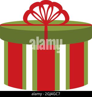 Christmas Gift Box Decorated with Red Bow Stock Vector
