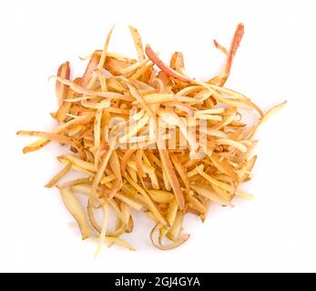 Top view of finger root (Krachai) Thai herb on white background Stock Photo