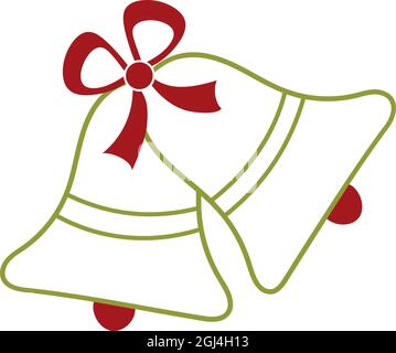 Christmas bells neon icon on light background Vector Image