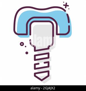 Icon Vector of Dental Implants - MBE Style - Simple illustration, Editable stroke, Design template vector, Good for prints, posters, advertisements, a Stock Vector