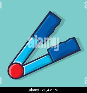 barbecue tongs utensil isolated cartoon vector illustration in flat style Stock Vector