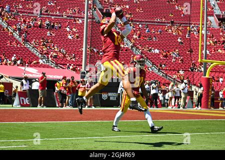 Southern California Trojans cornerback Jayden Williams (14) during an NCAA football game against the San Jose State Spartans, Saturday, Sep. 4, 2021, Stock Photo