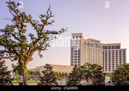 Beau Rivage Casino is pictured, Sept. 5, 2021, in Biloxi, Mississippi. Beau Rivage is owned and operated by MGM Resorts International. Stock Photo